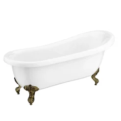 Victorian Plumbing Astoria 1710 Roll Top Slipper Bath + Antique Brass Leg Set -Croydex shop ast1710ablrg