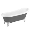 Victorian Plumbing Astoria Grey 1710 Roll Top Slipper Bath W. Ball + Claw Leg Set -Croydex shop astgy1710cbd5