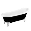 Victorian Plumbing Astoria Black 1710 Roll Top Slipper Bath W. Ball + Claw Leg Set -Croydex shop astoriablack1710rolltopslipperbathnd1