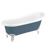 Victorian Plumbing Astoria Blue 1710 Roll Top Slipper Bath W. Ball + Claw Leg Set -Croydex shop astoriablue1710rolltopslipperbathd6