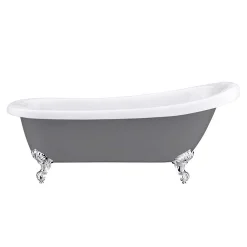 Victorian Plumbing Astoria Grey 1710 Roll Top Slipper Bath W. Ball + Claw Leg Set 10 Victorian Plumbing Astoria Grey 1710 Roll Top Slipper Bath W. Ball + Claw Leg Set -Croydex shop astoriagrey1710rolltopslipperbathd1