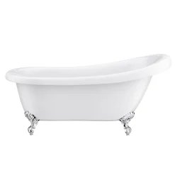 Victorian Plumbing Astoria 1550 Roll Top Slipper Bath + Chrome Leg Set -Croydex shop astoriarolltopslipperbathchromelegset1550mmnwd1