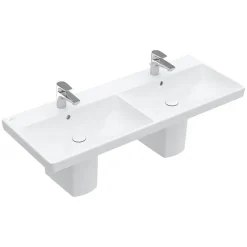 Villeroy & Boch Villeroy And Boch Avento 1200 X 470mm Double Basin + Semi Pedestals