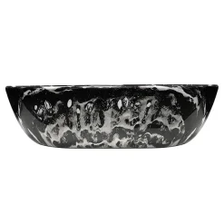 Arezzo 455 X 325mm Curved Rectangular Counter Top Basin - Gloss Black Marble Effect