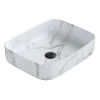 Arezzo 500 X 390mm Curved Rectangular Counter Top Basin - Gloss White Marble Effect -Croydex shop az1020 d1
