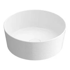 Arezzo Ribbed Round Counter Top Basin - 358mm Diameter -Croydex shop az103 detail1
