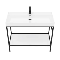 Venice Matt Black 1000mm Framed Washstand And Basin Inc. Tap + Bottle Trap 12 Venice Matt Black 1000mm Framed Washstand And Basin Inc. Tap + Bottle Trap -Croydex shop az10bfpm n detail2 1