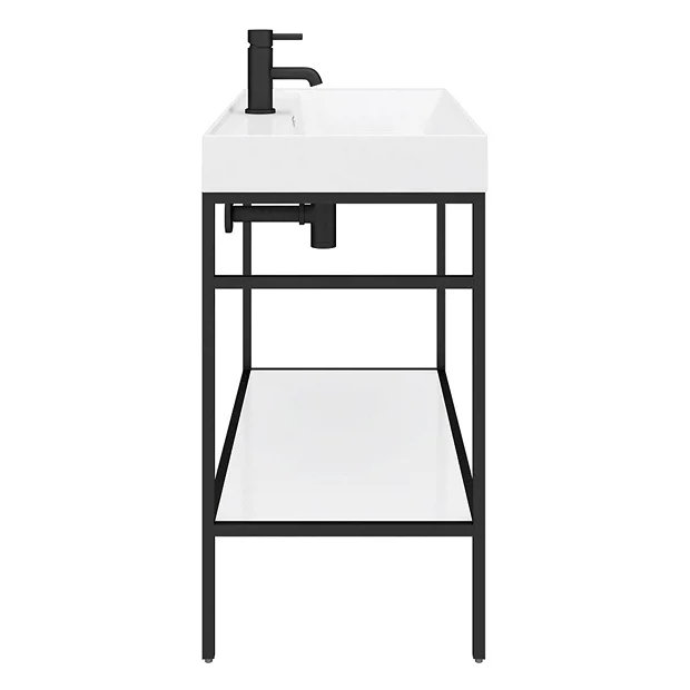 Venice Matt Black 1000mm Framed Washstand And Basin Inc. Tap + Bottle Trap 8 Venice Matt Black 1000mm Framed Washstand And Basin Inc. Tap + Bottle Trap - Image 6