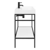 Arezzo 1000 Matt Black Framed Washstand With Gloss White Open Shelf And Basin 1 Arezzo 1000 Matt Black Framed Washstand With Gloss White Open Shelf And Basin -Croydex shop az10bfpm n detail3