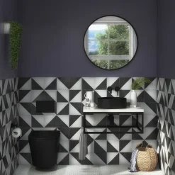 Arezzo 352mm Matt Black Round Counter Top Basin