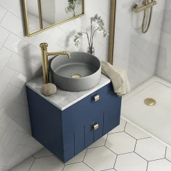 Arezzo 352mm Matt Grey Round Counter Top Basin -Croydex shop az110amh d3