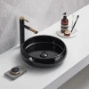 Arezzo Round Counter Top Basin (420mm Diameter - Gloss Black) -Croydex shop az114gb n detail1