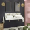 Arezzo Stone Resin Wall Mounted Basin Shelf (1200mm Wide - Matt White) -Croydex shop az12mwslf d1