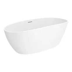 Arezzo 1650 X 690 Matt White Solid Stone Curved Double Ended Bath -Croydex shop az165sba d2