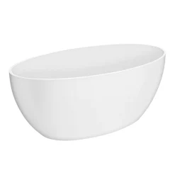 Arezzo 1600 X 855 Matt White Solid Stone Curved Single Ended Bath 9 Arezzo 1600 X 855 Matt White Solid Stone Curved Single Ended Bath -Croydex shop az16sba d3