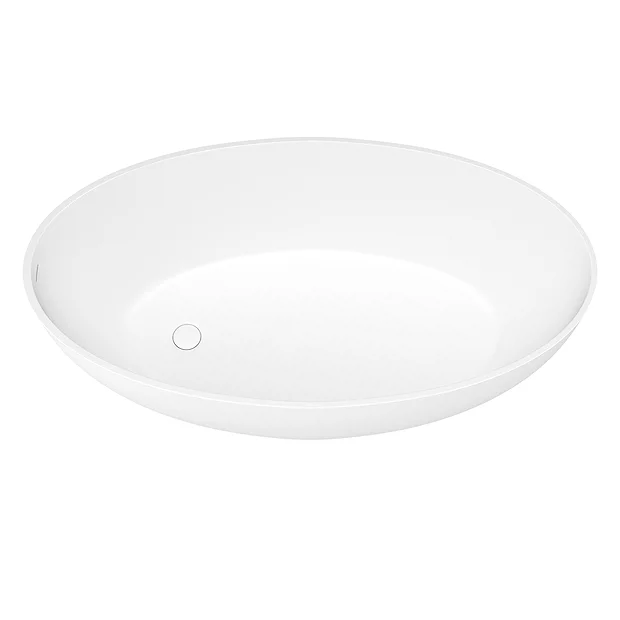 Arezzo 1600 X 855 Matt White Solid Stone Curved Single Ended Bath 3 Arezzo 1600 X 855 Matt White Solid Stone Curved Single Ended Bath