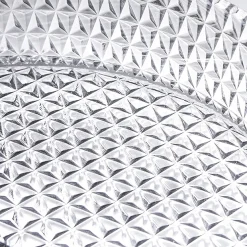 Arezzo Clear Diamond Cut Glass Round Countertop Basin - 360mm Diameter