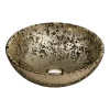 Arezzo Round 410mm Gold Mottled Design Ceramic Counter Top Basin 1 Arezzo Round 410mm Gold Mottled Design Ceramic Counter Top Basin -Croydex shop az2056 d1