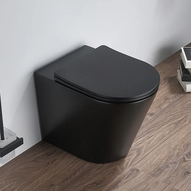 Arezzo Matt Black Rimless Back To Wall Toilet Incl. Soft Close Seat 4 Arezzo Matt Black Rimless Back To Wall Toilet Incl. Soft Close Seat - Image 2
