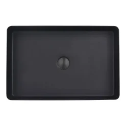 Arezzo Matt Black 340 X 520mm Rectangular Stainless Steel Counter Top Basin + Waste 8 Arezzo Matt Black 340 X 520mm Rectangular Stainless Steel Counter Top Basin + Waste -Croydex shop az3452mb d4