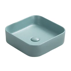 Arezzo 370 X 370mm Curved Square Counter Top Basin - Matt Green -Croydex shop az37cgrn detail1