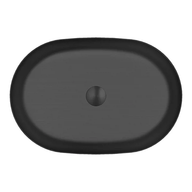 Arezzo Matt Black 380 X 560mm Oval Stainless Steel Counter Top Basin + Waste 5 Arezzo Matt Black 380 X 560mm Oval Stainless Steel Counter Top Basin + Waste - Image 3