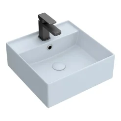 Arezzo 405mm Matt Blue Square Wall Mounted / Counter Top Basin -Croydex shop az4bml d3