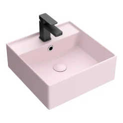 Arezzo 405mm Matt Pink Square Wall Mounted / Counter Top Basin -Croydex shop az4bmp nd1