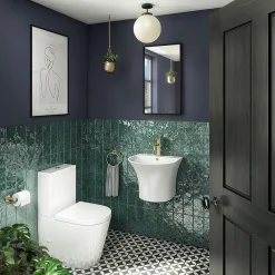 Arezzo Curved Ceramic One Piece Wall Hung Basin 1TH - 540mm Wide -Croydex shop az500md2