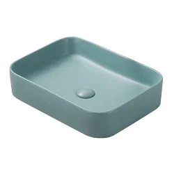 Arezzo 500 X 370mm Curved Rectangular Counter Top Basin - Matt Green -Croydex shop az50cgrn n d1
