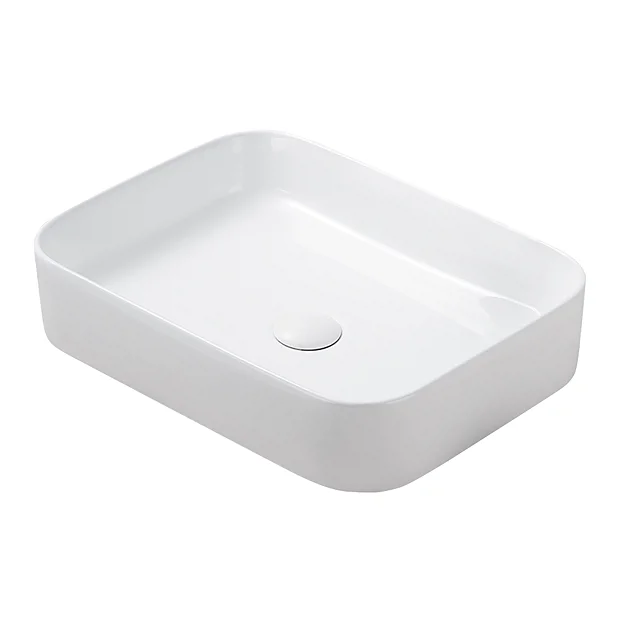 Arezzo 500 X 370mm Curved Rectangular Counter Top Basin - Gloss White 4 Arezzo 500 X 370mm Curved Rectangular Counter Top Basin - Gloss White - Image 2