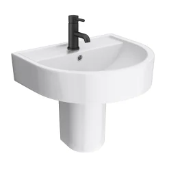 Arezzo 520 Wall Hung Basin 1TH + Semi Pedestal -Croydex shop az52bsp n d2