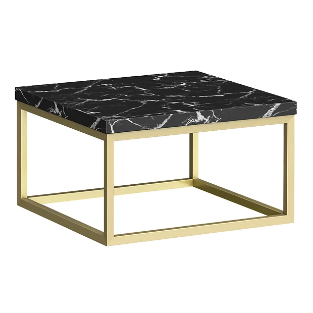 Arezzo 500 Black Marble Effect Worktop With Brushed Brass Wall Mounted Frame 4 Arezzo 500 Black Marble Effect Worktop With Brushed Brass Wall Mounted Frame - Image 2