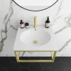Arezzo 500 Wall Hung Basin With Brushed Brass Towel Rail Frame -Croydex shop az5bbfrmd7
