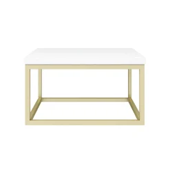 Arezzo 500 Gloss White Stone Resin Worktop With Brushed Brass Wall Mounted Frame