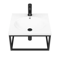 Arezzo 500 Wall Hung Basin With Matt Black Towel Rail Frame 12 Arezzo 500 Wall Hung Basin With Matt Black Towel Rail Frame -Croydex shop az5blkfrm d3