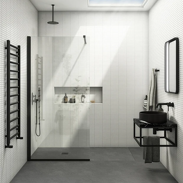 Arezzo 500 Black Marble Effect Worktop With Matt Black Wall Mounted Frame 5 Arezzo 500 Black Marble Effect Worktop With Matt Black Wall Mounted Frame - Image 3