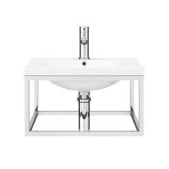 Arezzo 500 Wall Hung Basin With Chrome Towel Rail Frame 13 Arezzo 500 Wall Hung Basin With Chrome Towel Rail Frame -Croydex shop az5chrfrm nd1