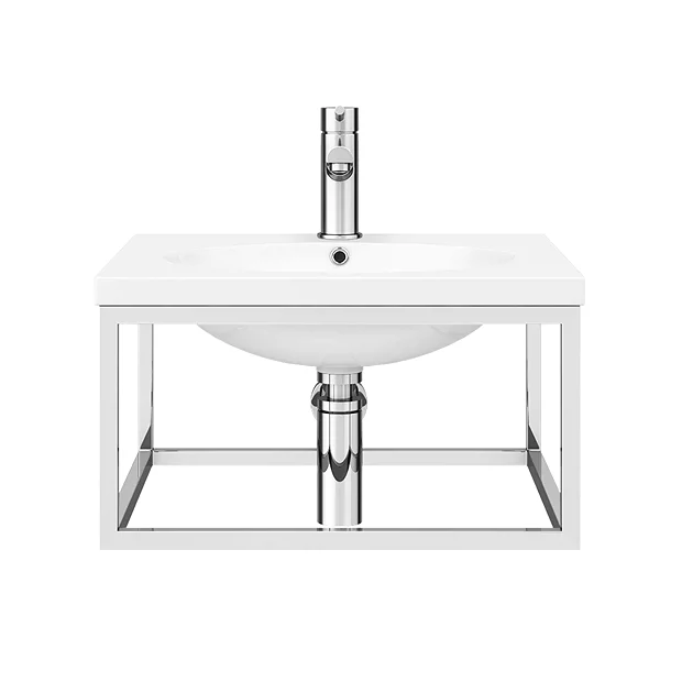 Arezzo 500 Wall Hung Basin With Chrome Towel Rail Frame 8 Arezzo 500 Wall Hung Basin With Chrome Towel Rail Frame - Image 6