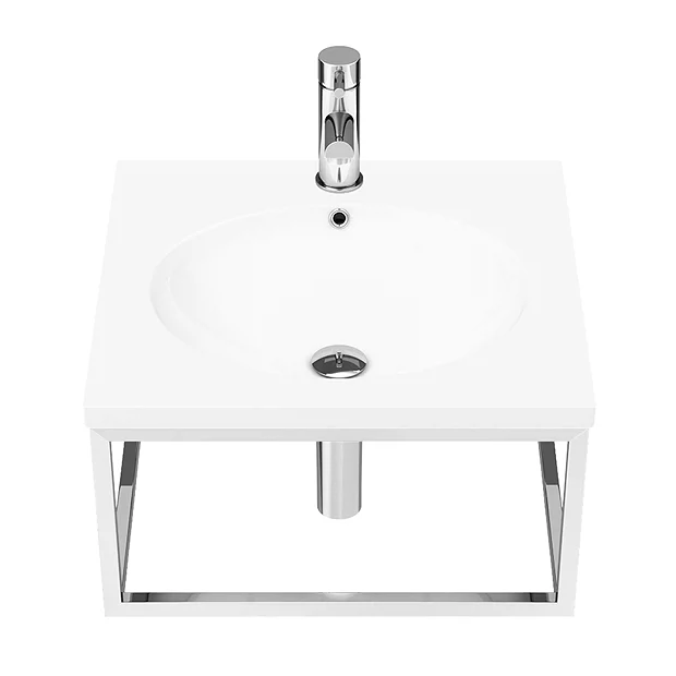Arezzo 500 Wall Hung Basin With Chrome Towel Rail Frame 7 Arezzo 500 Wall Hung Basin With Chrome Towel Rail Frame - Image 5