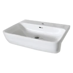 Arezzo 565mm Curved Semi-Recessed Basin - Gloss White
