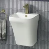 Arezzo Square Matt White Ceramic One Piece Wall Hung Basin 1TH - 365mm Wide -Croydex shop az5psqmw d3