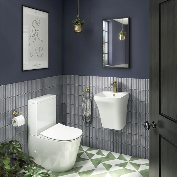 Arezzo Square Matt White Ceramic One Piece Wall Hung Basin 1TH - 365mm Wide 6 Arezzo Square Matt White Ceramic One Piece Wall Hung Basin 1TH - 365mm Wide - Image 4
