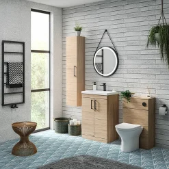 Arezzo 500 Rustic Oak WC Unit With Cistern + Modern Pan -Croydex shop az5wcok d1