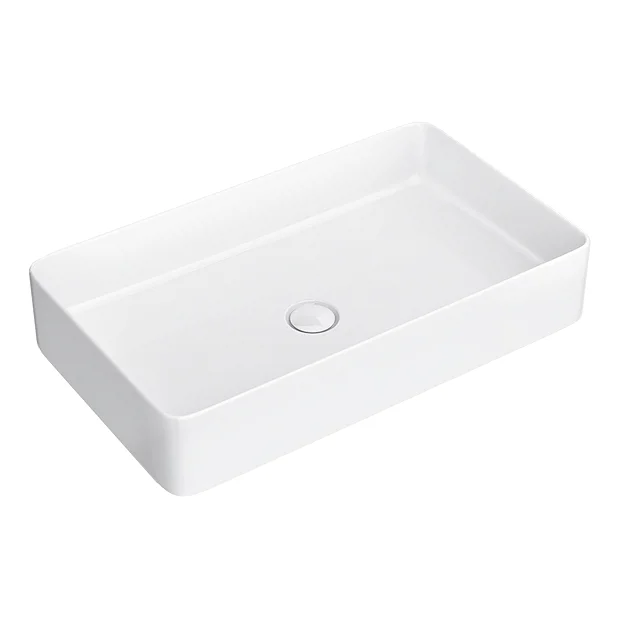 Arezzo Gloss White Slim Rectangular Counter Top Basin (605 X 355mm) 3 Arezzo Gloss White Slim Rectangular Counter Top Basin (605 X 355mm)