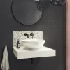 Arezzo Stone Resin Wall Mounted Basin Shelf (600mm Wide - Matt White) -Croydex shop az6mwslf d1