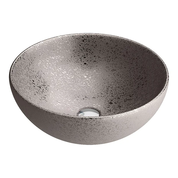 Arezzo Round 410mm Silver Mottled Design Ceramic Counter Top Basin 3 Arezzo Round 410mm Silver Mottled Design Ceramic Counter Top Basin