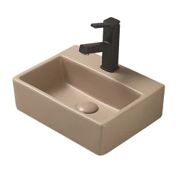 Arezzo 385mm Matt Cappuccino Square Wall Mounted / Counter Top Basin