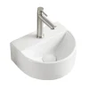 Arezzo Gloss White Round Wall Hung Cloakroom Basin 1TH (303 X 255mm) -Croydex shop az7781gw detail02