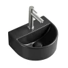 Arezzo Matt Black Round Wall Hung Cloakroom Basin 1TH (303 X 255mm) -Croydex shop az7781mb detail03a
